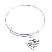 The Love Between Mother And Daughter Is Forever Heart Charm Bangle Family B