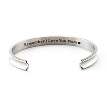 2017 New Stainless Steel Letter Bracelet " Remember I Love You Mom " Cuff B