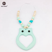 Let's Make Baby Teething Jewelry 4pc Chewable Silicone Owl Wooden Bead Teet