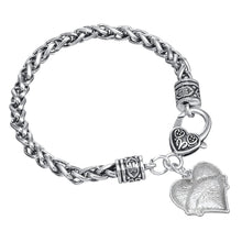my shape Clear Crystal Heart Shaped Charm Police Mom Engraved Bracelet Hono