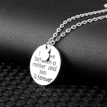 'The Love Between Mother And Son Is Forever 'Love Letter Pendant Necklace S