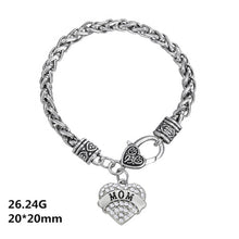 Minimal Brand Mom Mother Momma Crystal Love Heart Vintage Lobster Claw Brac