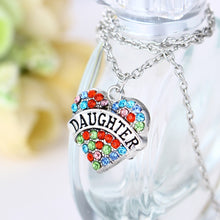Bespmosp Charm Colorful Family Mom NANA Sis Heart Crystal Pendant Necklace