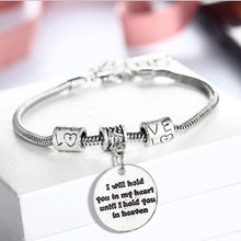 Crystal Rhinestone Love Heart Mom Mother Bangle Family Member Bracelet Engr