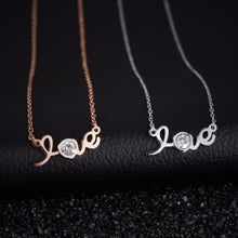Romantic Crystal Heart Love Necklace Wife Gift Mom Best Friend Initial Chok
