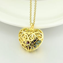 Wholesale Cursive Mom Heart Cage Pendant With 2 8 Heart Shaped Birthstones