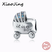 Boy Baby carriage Fit  charm Sterling Silver Jewelry original Bracelets Aut