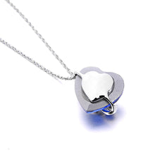 Free Box Multilayer Chain Blue Heart Crystal Mom Words Pendant Necklaces Vi