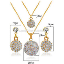 3pcs/Set Circular Crystal Rhinestone Bridal Wedding Jewelry Set For Women M