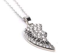 Shinny Mother Daughter Necklace Set Two Halves Heart 2PC Silver Gold Color