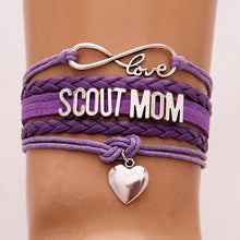 Infinity Love Scout Mom Bracelet & bangles Heart charm leather braided wris