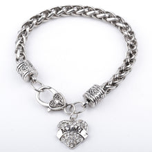 Rainbery Mom Gift Charm Rhinestone Heart Crystal Bracelet Letters MOM SISTE