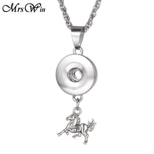 Mom Snap Necklace Mother Day gift Love Heart MOM Button Necklace for 18mm S