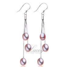 Freshwater 925 silver earrings for women,natural pearl earrings real long p