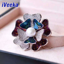 iVeeka Freshwater Pearls Brooches Silver Jewelry Flower Brooches for Mom Wi