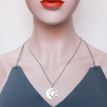 Wholesale Fashion alloy chain necklace with sun and moon charms for Girl Fr