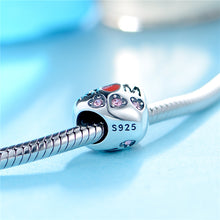 I Love MoM Pinky Stone around Bead  fit Essence Charms 925 sterling silver