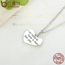 BAMOER 925 Sterling Silver Engrave Lucky To have A Mom Like You Baby Feet P