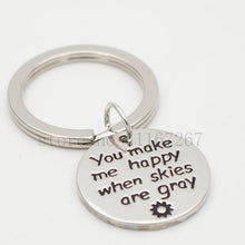 2017new Hand Stamped Jewelry""You make me happy when skies are gray" Mother