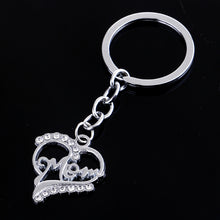 Bespmosp Charm Family Dad Mom PAPA Mommy Heart Crystal Keychain Butterfly A