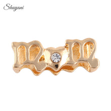 10PCS Alloy Rhinestone MOM Slide Charms fit DIY Wristband Silver/Gold Color