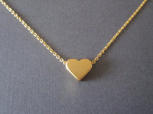 Gold silver necklace, Tiny heart  necklace, bridesmaid jewelry, minimalist
