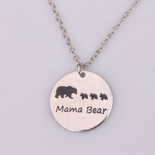 4 Styles Mama Bear Necklace Silver Enamel Round Disc Baby Bear Mama Bear Fa