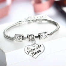 Love Mother Of The Bride Crystal Heart Bracelet Family Mom Gifts Women Wedd