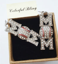 New arrival crystal rhinestone softball mother earring dangle Sport Fashion