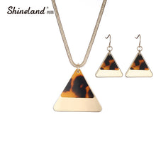 Shineland Statement Necklace Fashion Jewelry Gold Silver Color Triangle Res