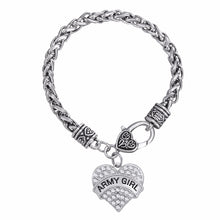 Lemegeton Charm Bracelet Crystal Memorial Heart  Bracelet ARMYBRAT / GIRL /