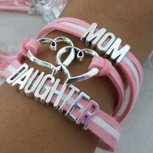 Fashion Women Cute Bracelet Family MOM DAUGHTER Heart Carved Bangle Handmad