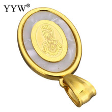 YYW Women Men Mom Gifts Gold color Stainless Steel Pendants Jewelry Oval Wh