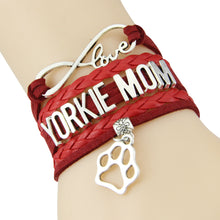 New hot Infinity Love YORKIE MOM bracelet pet charms custom made wrap brace