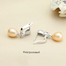 YouNoble real 925 silver earring with pearls for women,drop freshwater pear