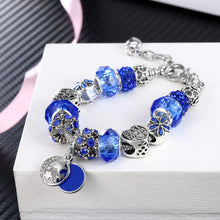Fashion Jewelry Charm Bracelets & Bangles Blue Crystal Charm Bracelet for W