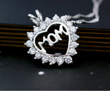 Religious Statement 925 Sterling Silver Vintage Cubic Zircon Heart Crystal