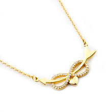 Arrow Through CZ Infinity Sign Heart Pendant Necklace For Women Love Jewelr