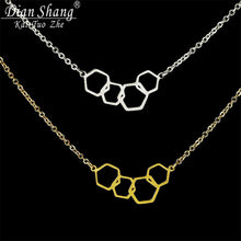 DIANSHANGKAITUOZHE Stainless Steel Honeycomb Pendant Metal Necklace Women S