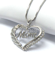 one piece fashion alloy rhinestone "MOm" heart pendant necklace mother's da