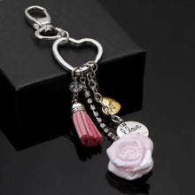 Wholesale Tassel Love Heart Keychain Mom Charm Keychain Rose Pendant Keycha