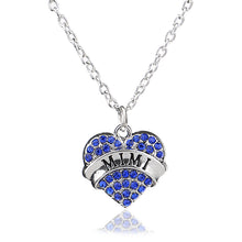 Heart Shape Clear Blue Crystal Mom Grandma Mimi Faith Teacher Blessed Penda