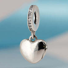 Authentic 925 Sterling Silve Bead Love My Mum Hanging Charm With Crystal He