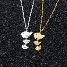 Mom Dad And Baby Bird Shaped Necklaces Pendants Happiness Animal Family Jew