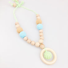 Let's Make Crochet  Wooden Beads Necklace Mom Jewelry Pendant In Pastel Pea