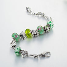 VIOVIA Jewelry Charm Bracelets & Bangles for Mom Green Crystal & Glass Bead