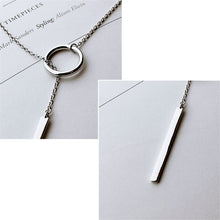 925 sterling silver strip necklace for women chain long jewelry simple circ