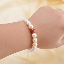 Jewellery Natural White Freshwater Pearl Bracelet Light Near Circular Flaws