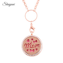 10pcs/lot 30mm Mom Locket With Chains Pads Silver Aromatherapy Lockets Pend