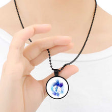 2017 Black Silver Color Chain Choker Necklace Mom Baby Girl Glass Pendant N